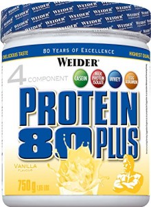 750 gr Proteína de suero de leche Weider Protein 80 Plus (Sabor Vainilla)