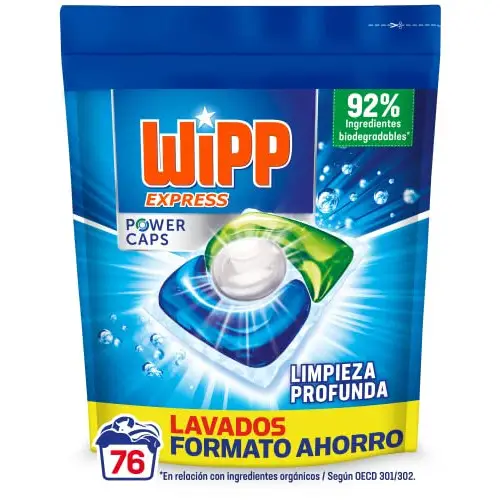 76 Cápsulas Detergente Wipp Express Power Caps