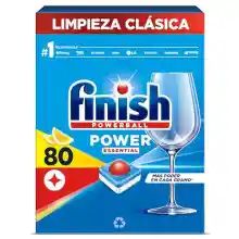 80 Pastillas Finish Powerball Power Essential para el Lavavajillas aroma Limón + Crédito Amazon 3.20€