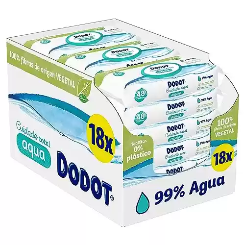 864 Toallitas Dodot Pure Aqua para Bebé 99% Agua (18 x 48)
