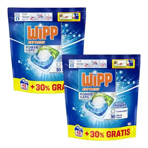 86x lavados Wipp Express Power Caps Detergente en Cápsulas