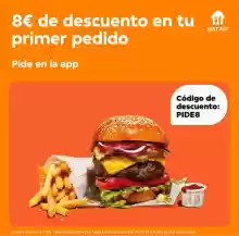 8€ de descuento en primer pedido de Just Eat desde la app