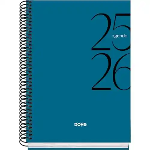 Agenda Escolar 2025/2026 - Semana Vista, Tamaño A5, Septiembre a Junio, Tapa Dura