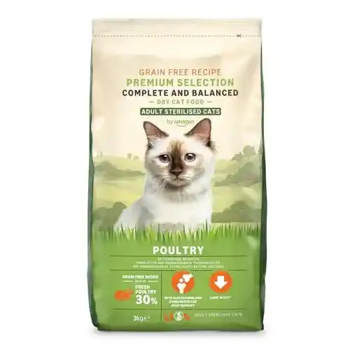 Alimento seco para gatos Amazon (esterilizado/ligero) con pollo fresco (3 kg)