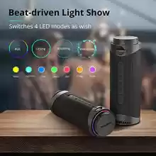 Altavoz Bluetooth 5.3 portátil Tronsmart T7 con iluminación LED, IPX7, Sonido Stereo 360° de Alta Fidelidad
