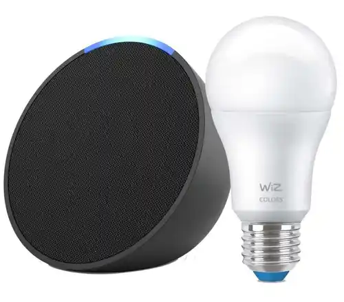 Altavoz inteligente Amazon Echo Pop + Bombilla inteligente Wiz