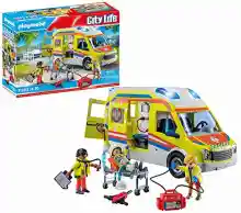 Ambulancia Playmobil City Life con figuras y accesorios incluidos.