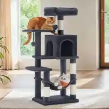 Árbol para gatos FEANDREA de 112 cm con hamaca y 4 postes rascadores