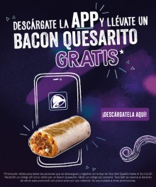 Bacon quesarito gratis en Taco Bell