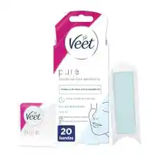 Bandas de depilación facial Veet Pure 20 unidades
