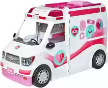 Barbie Juego de Ambulancia y Clínica - Convertible - 20+ Accesorios - Luces y Sonidos