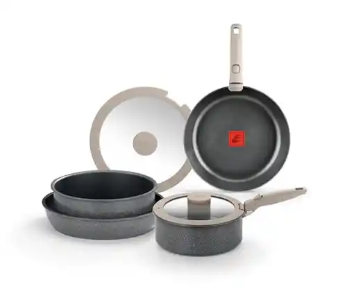 Batería Cocina 8 Piezas Monix One Click Pietra