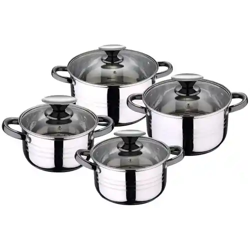 Batería de Cocina 8 Piezas San Ignacio de Acero Inoxidable Apta para Inducción - Colección Hita