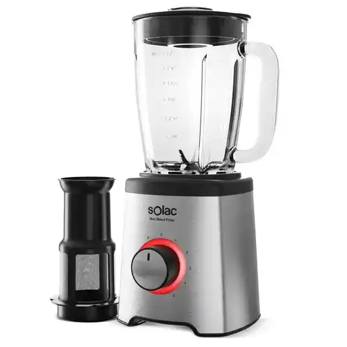 Batidora de vaso Solac Max Blend Filter, 1600W, Jarra Cristal 1,75L