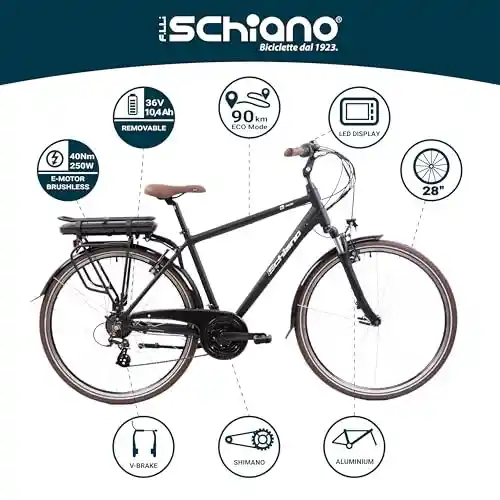 Bicicleta Eléctrica de Paseo F.lli Schiano E-Ride 28''