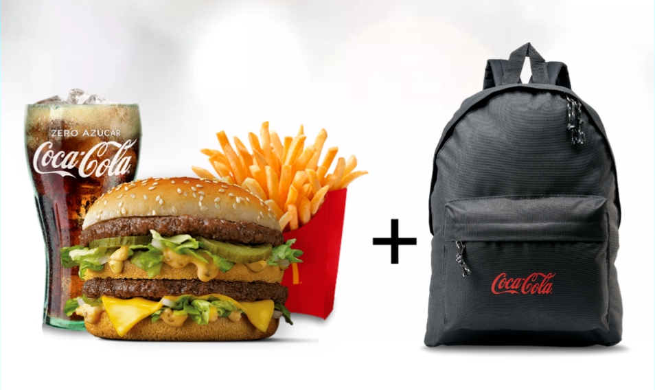 Big Mac o McPollo + patatas y bebida grandes + mochila de Coca-Cola por 5,90€ en McDonald's (mochila gratis para las 50 primeras personas que canjeen la oferta a partir de las 13:00 horas)