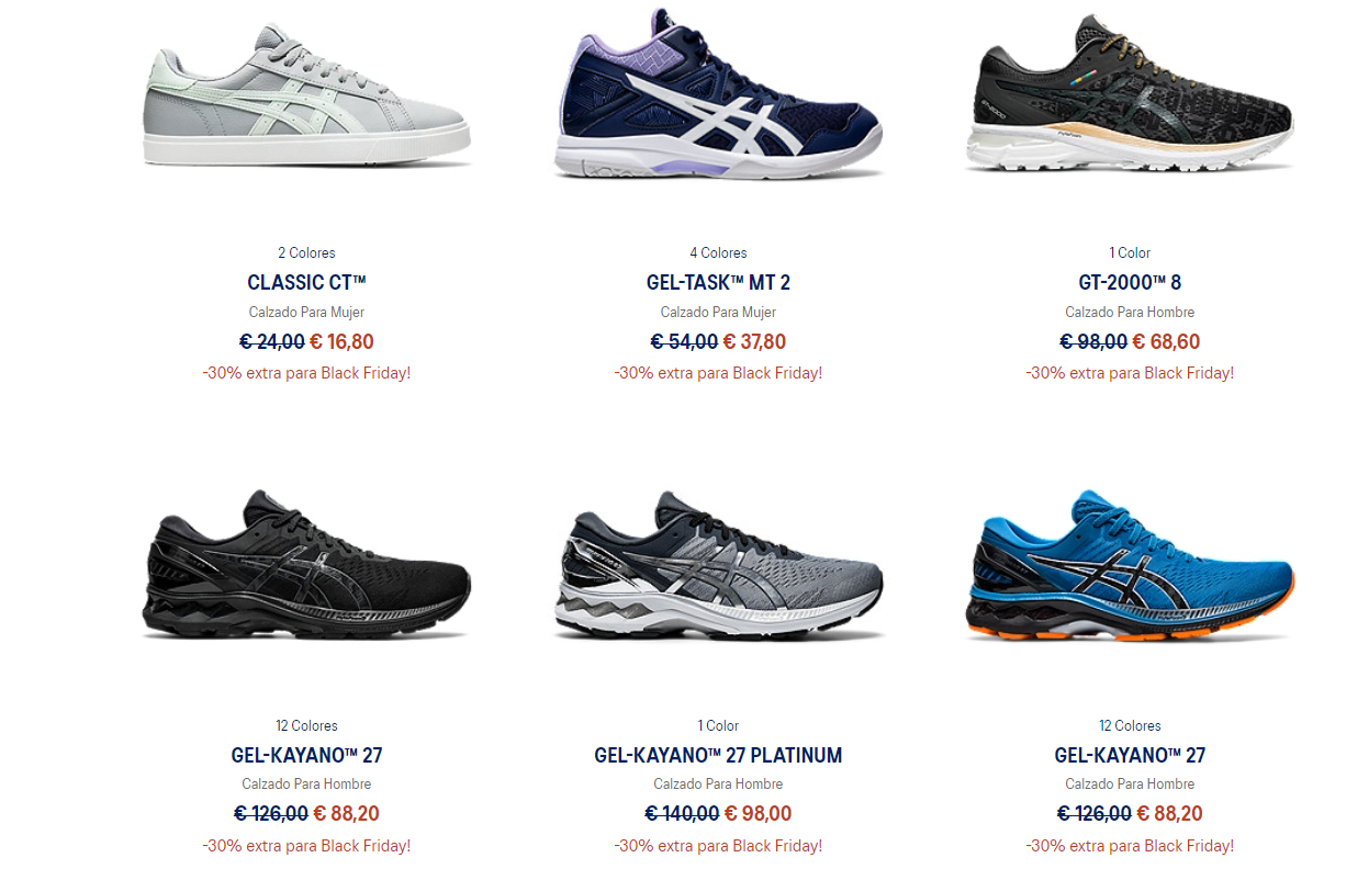 Black on ASICS Outlet: 30% EXTRA productos