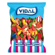 Bolsa 1 kg de Mini Dedos Vidal sabor frambuesa