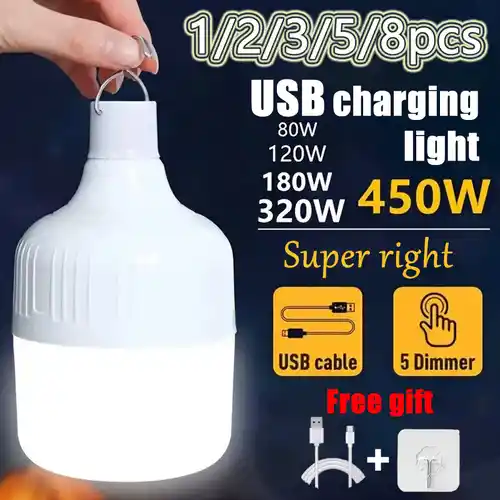 Bombilla LED portátil 120W recargable USB