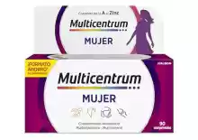 Bote 90 Comprimidos Multicentrum Mujer Complemento Alimenticio Multivitaminas con 13 Vitaminas y 11 Minerales