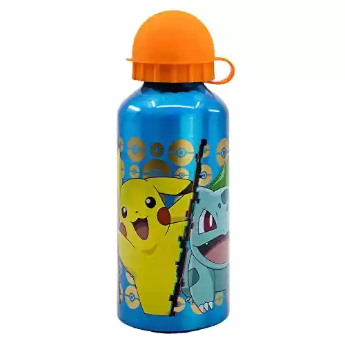 Botella de Aluminio Para Niños Reutilizable Pokemon - 400 Ml