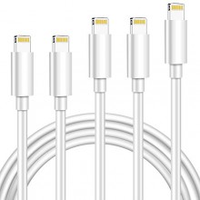 Pack 5 cables Lightning [Apple MFi Certificado]