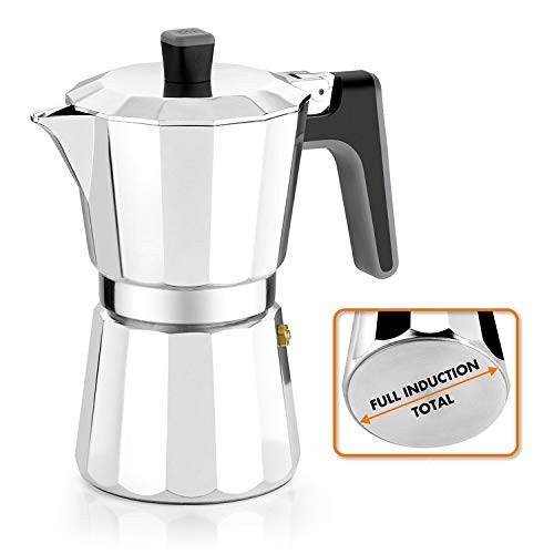 Cafetera BRA Perfecta, Italiana Inducción, Aluminio, capacidad 9 tazas