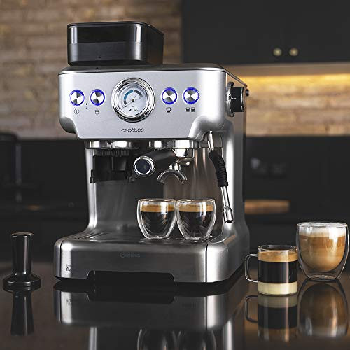 Cafetera Express Cecotec Power Espresso 20 PROFESSIONAL, Presión 20 Bares,  Manómetro, Doble Salida, cafetera expreso cafetera