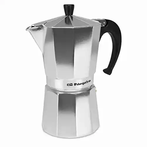 Cafetera italiana de aluminio Orbegozo KF 900 - 9 tazas de capacidad