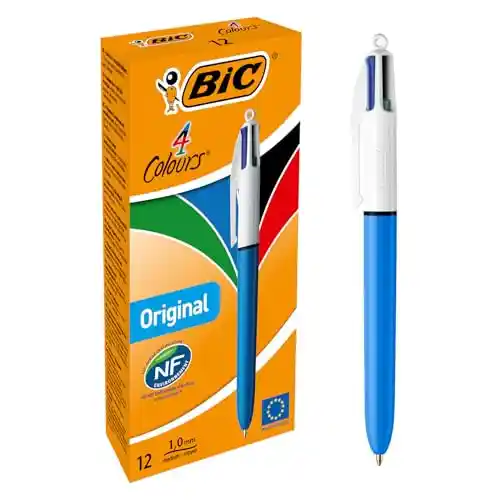 Caja 12 Bolígrafos BIC de 4 Colores