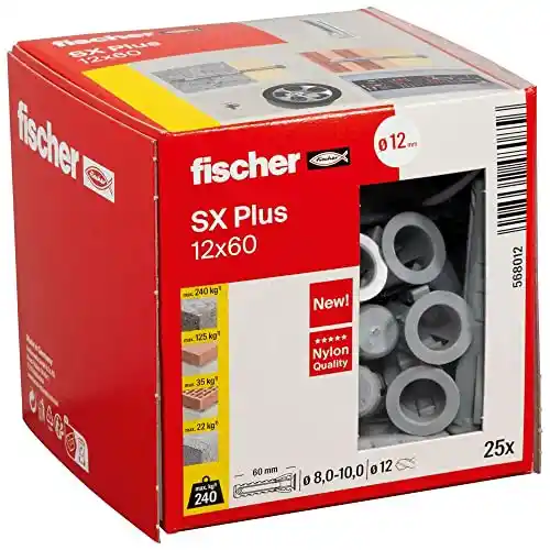 Caja 25 tacos de expansión fischer SX Plus 12x60 mm