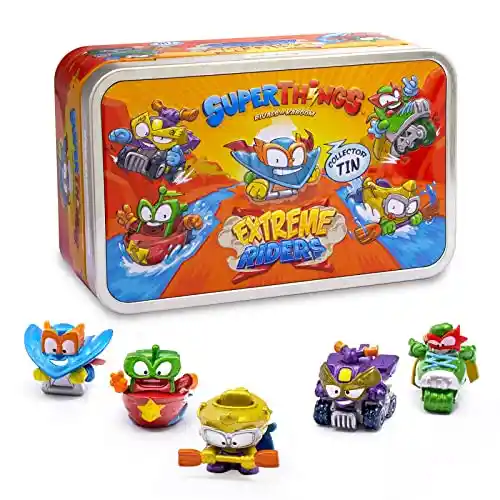 Caja con 5 figuras Superthings Exclusivos Efecto Metalizado