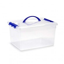 Caja de almacenamiento transparente 12 litros con asa