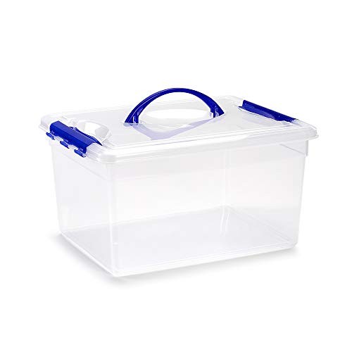 Caja de almacenamiento transparente 12 litros con asa