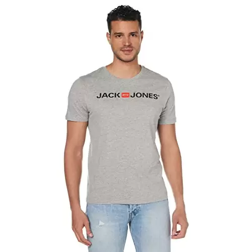 Camiseta Jack & Jones Light Grey Melange - TALLA M