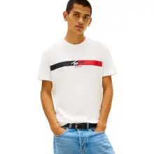 Camiseta Tommy Jeans Signature Stripe de algodón para hombre