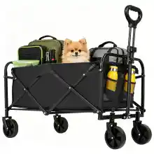 Carrito plegable de camping 100L con freno 360º y carga 75kg
