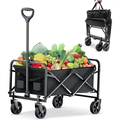 Carro de mano plegable con ruedas, carga máxima 120kg