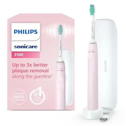 Cepillo de dientes eléctrico Philips Sonicare 3100 con estuche de viaje.