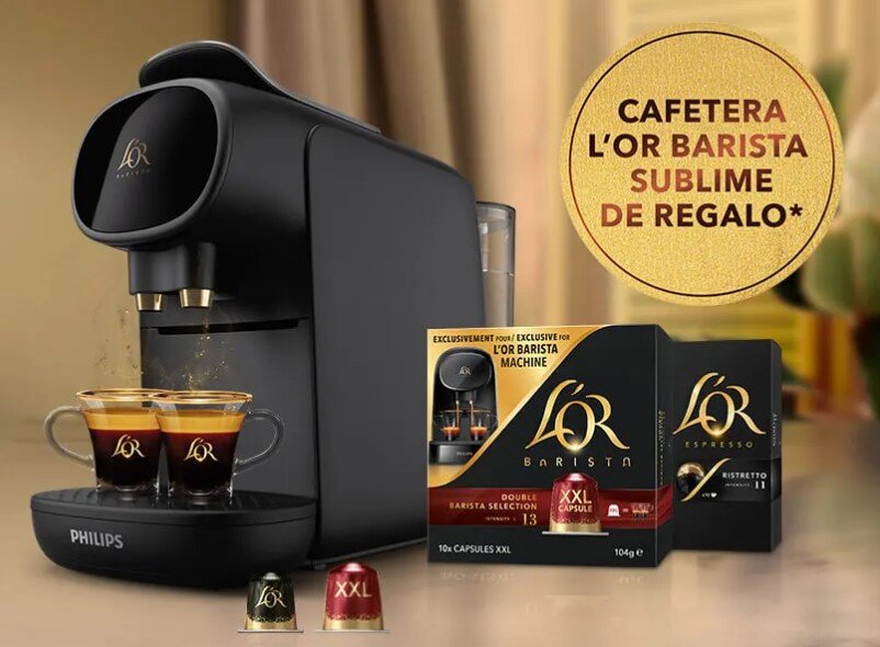 Chollazo! Cafetera L'or Barista Sublime + 180 cápsulas de café por sólo 69€