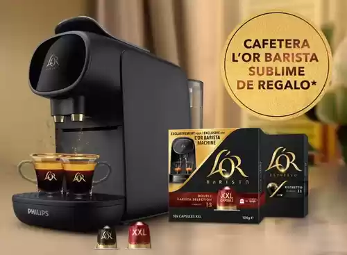 ¡Chollazo! Cafetera L'or Barista Sublime + 180 cápsulas de café por sólo 69€