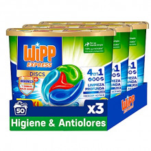 Chollazo!! Pack 150 discos Wipp Express DISCS Higiene & Antiolores Detergente en Cápsulas 4 en 1 (compra recurrente)