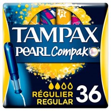 Chollazo! Pack 3x2 cajas de 36 Tampax Compak Pearl Regular con aplicador total (108 unidades)