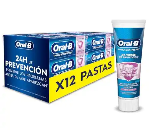 CHOLLO! Pack 12 tubos de pasta de dientes Oral-B Pro-Expert Sensibilidad Menta Suave (1,6€/unidad)