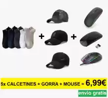 CHOLLO PACK! 5 pares de calcetines + gorra + mouse por sólo 6,97€ y envío gratis