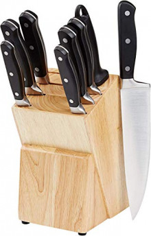 CHOLLO PRIME! Juego de cuchillos de cocina y soporte (9 piezas) Amazon Basics