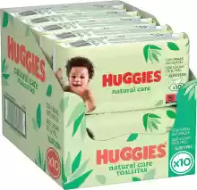 Pack 560 toallitas para bebé Huggies Natural Care ¡Cada toallita a 2 céntimos!