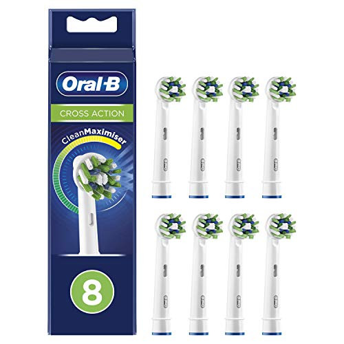 Pack 8 cabezales Oral-B CrossAction Originales con Tecnología CleanMaximiser