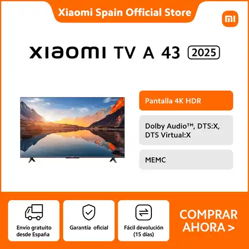 Televisor 43" 4K UHD Xiaomi TV A con GoogleTV (2025) - Vendido por tienda oficial