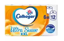 Colhogar Ultra Suave XXL x6 - Papel Higiénico Suave - Paquete con 6 Rollos Extra Grandes de 2 capas